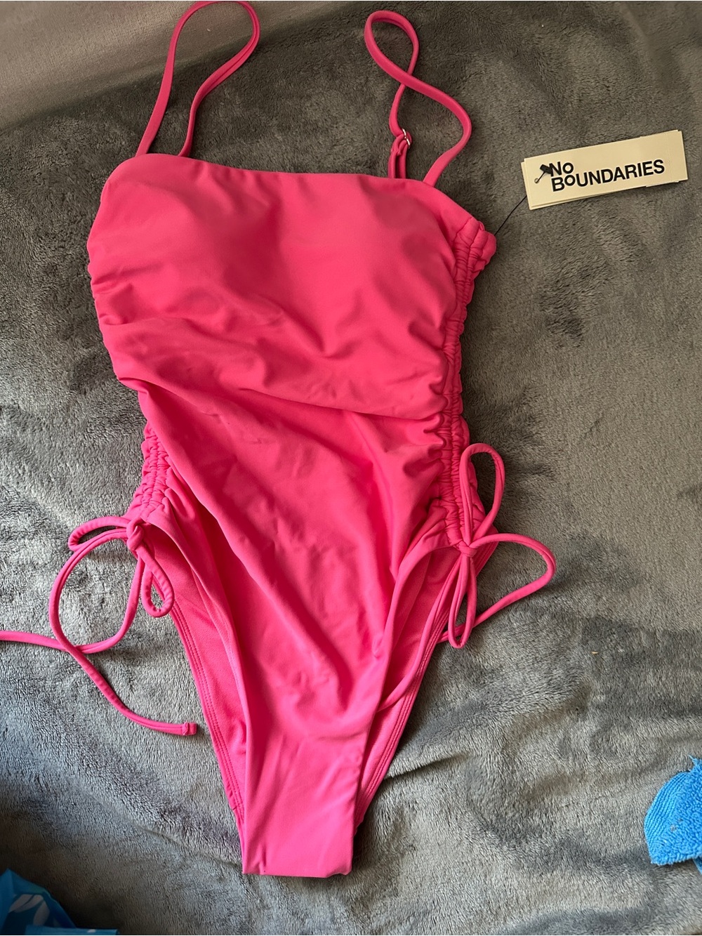 No Boundaries Pink One-Piece Swimsuit with Side Ruching